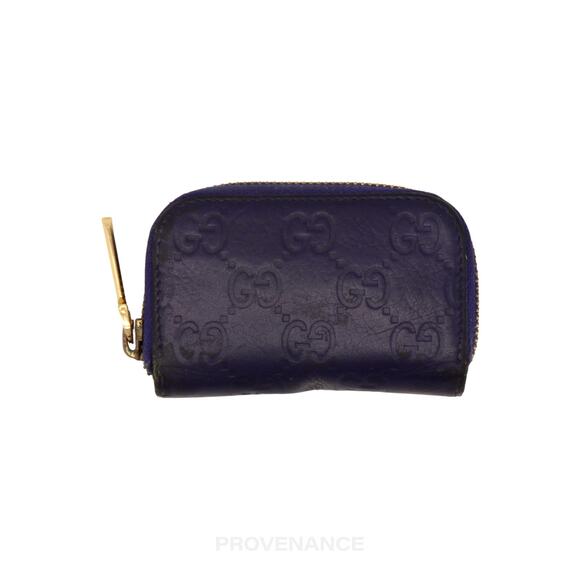 🔴 Gucci Compact Zip Wallet - Blue Guccissima Leather - Picture 1 of 7